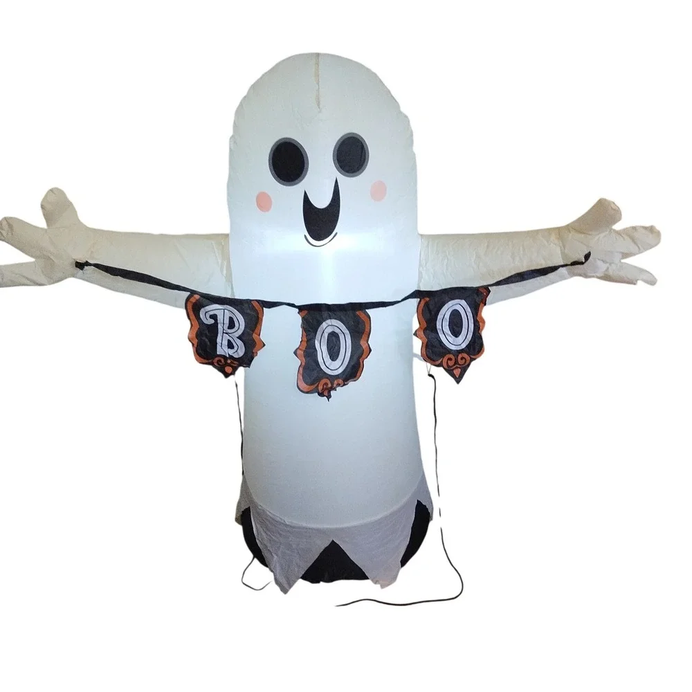Hyde and EEK Boutique Halloween Inflatable LED Ghost 3.5ft Boo Banner Light Up